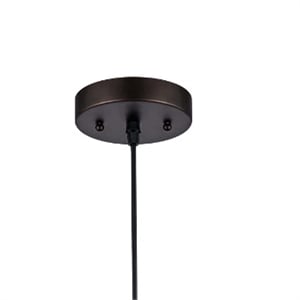 CHLOE Manette Industrial 1 Light Rubbed Bronze Ceiling Mini Pendant 8&quot Shade