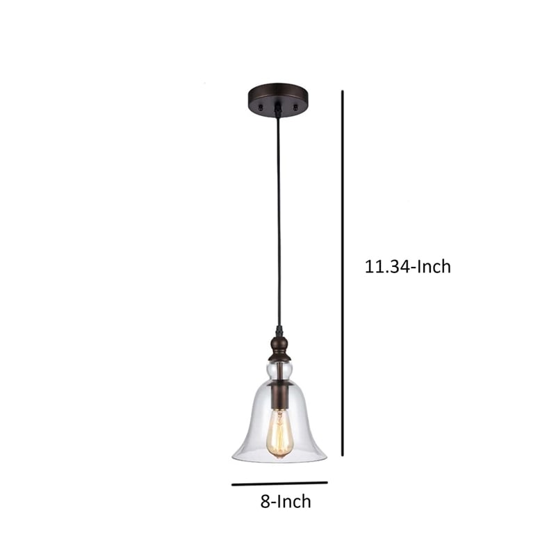 CHLOE Manette Industrial 1 Light Rubbed Bronze Ceiling Mini Pendant 8
