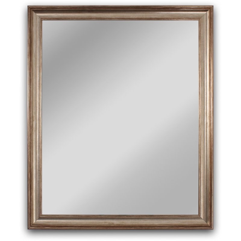 CHLOE'S Reflection Textured Brass Rectangular Framed Wall Mirror 33