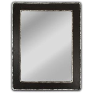CHLOE's Reflection Hanging Wood and Iron Silver/Black Wall Mirror 35&quot Height