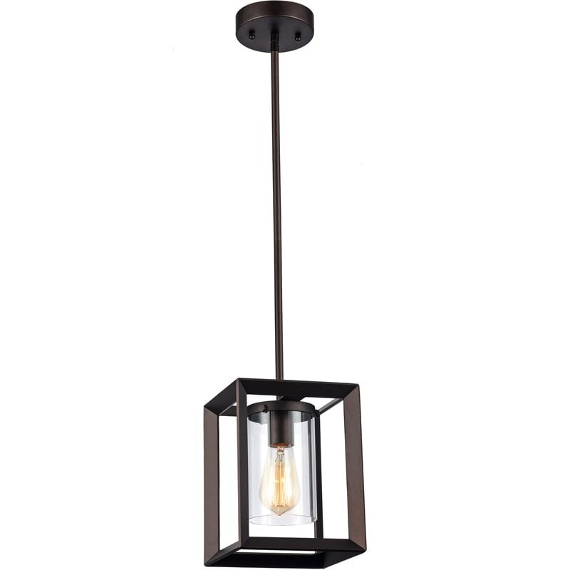 CHLOE Ironclad Industrial 1 Light Rubbed Bronze Ceiling Mini Pendant 7