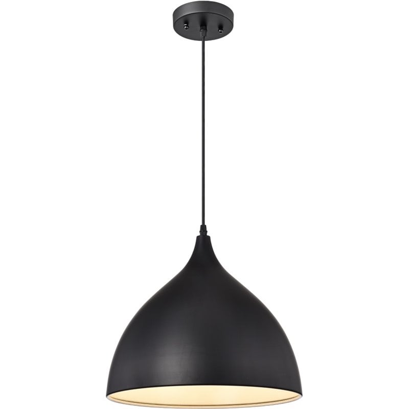 CHLOE Walter Industrial 1 Light Textured Black Mini Pendant Ceiling Fixture 14
