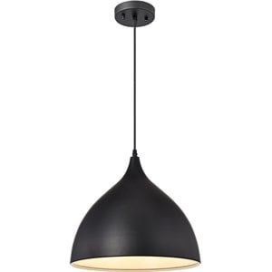 CHLOE Walter Industrial 1 Light Textured Black Mini Pendant Ceiling Fixture 14&quot