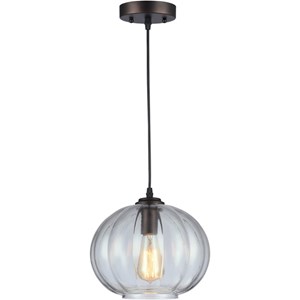 CHLOE Cary Industrial-style 1 Light Rubbed Bronze Ceiling Pendant 10&quot Wide