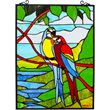 CHLOE Macaw Love-Birds Tiffany-style Animal Window Panel 24