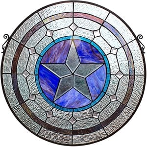CHLOE Lonestar Tiffany-style Round Window Panel 24&quot Height
