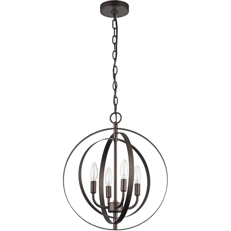 CHLOE Osbert Industrial-style 4 Light Rubbed Bronze Ceiling Pendant 16