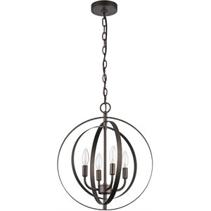 chloe osbert industrial-style 4 light rubbed bronze ceiling pendant 16