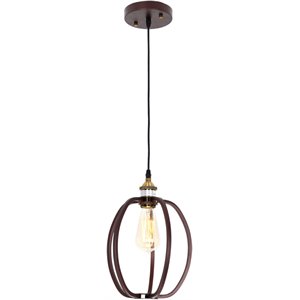 CHLOE CERDIC Industrial 1 Light Oil Rubbed Bronze Ceiling Pendant 8&quot Wide