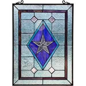 CHLOE Lonestar Tiffany-style Rectangular Window Panel 24&quot Height