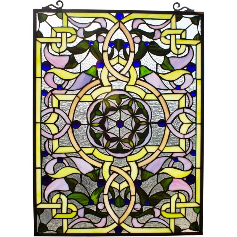 CHLOE Sabrina Tiffany-style Victorian Window Panel 24