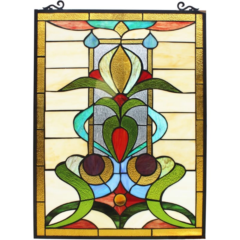 CHLOE Anthuriun Tiffany-style Floral Window Panel 24