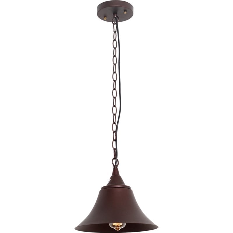 CHLOE CUDDIE Industrial 1 Light Oil Rubbed Bronze Ceiling Pendant 11