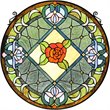 CHLOE Enchanted Tiffany-Style Floral Stained Glass Window Panel 25