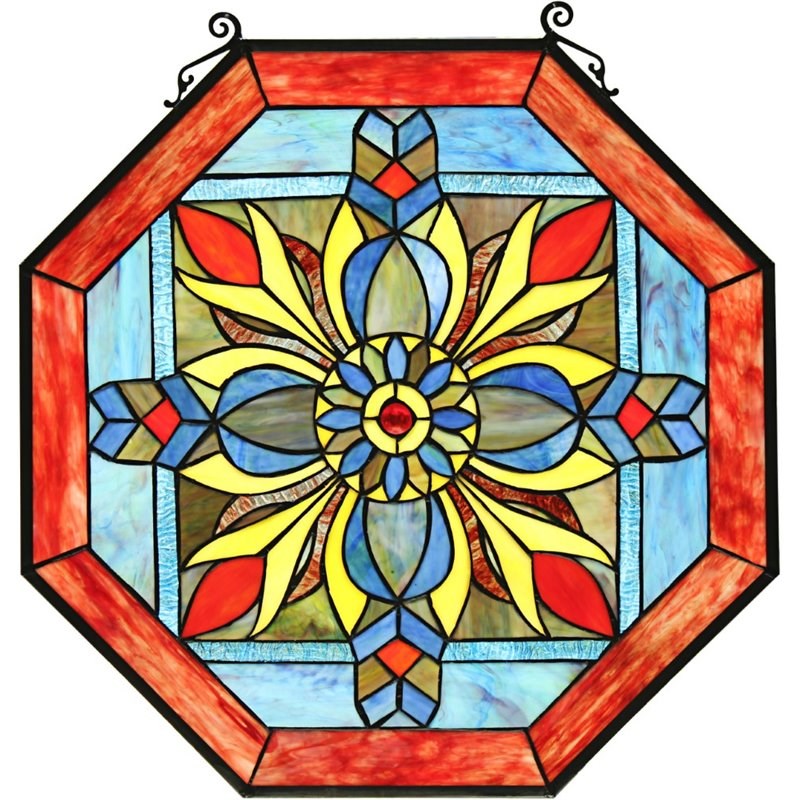 CHLOE Dream Catcher Tiffany Geometric Stained Glass Window Panel 23