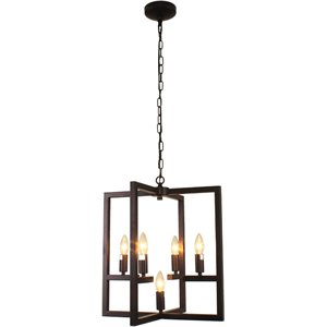CHLOE Ironclad Farmhouse 5 Light Oil Rubbed Bronze Ceiling Pendant 18&quot Wide