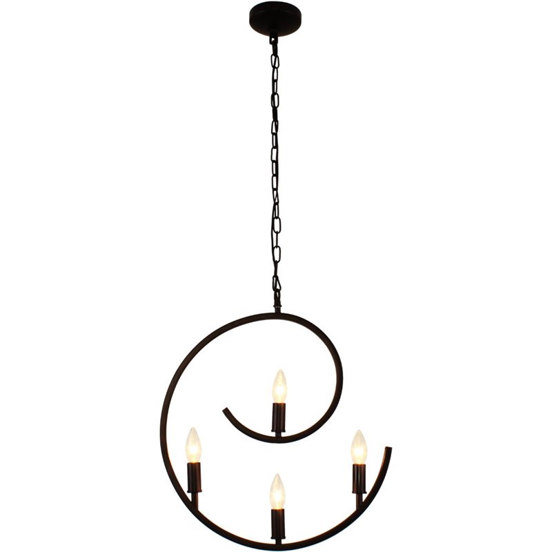 CHLOE Ironclad Farmhouse 4 Light Oil Rubbed Bronze Ceiling Pendant 20