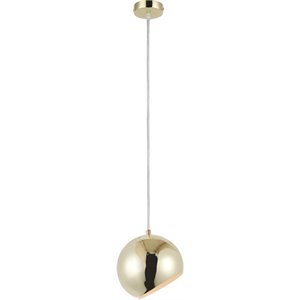 CHLOE Ironclad Contemporary 1 Light Plated Gold Ceiling Mini Pendant 8&quot Wide