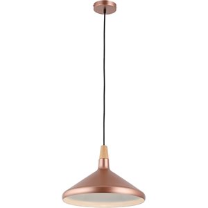 CHLOE Ironclad Contemporary 1 Light Matt Rose Gold Ceiling Mini Pendant 15&quot Wide