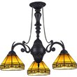 CHLOE Aston Tiffany Mission Stained Glass Mini Chandelier 20.5