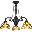 CHLOE Georgia Tiffany-Style Victorian Stained Glass Mini Chandelier 21