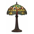 Chloe Lighting Dragonfly 1-Light Glass Resin Empress Table Lamp in Dark Bronze