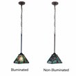 Chloe Lighting Mission 1-Light Iron and Glass Innes Mini Pendant in Dark Bronze