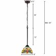 Chloe Lighting Dragonfly 1-Light Iron and Glass Empress Mini Pendant in Bronze