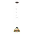 Chloe Lighting Dragonfly 1-Light Iron and Glass Empress Mini Pendant in Bronze