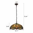 Chloe Lighting Dragonfly 3-Light Iron Empress Hanging Pendant in Blackish Bronze
