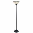Chloe Lighting Mission 1-Light Glass Resin Belle Torchiere Lamp in Bronze