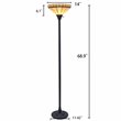 Chloe Lighting Mission 1-Light Glass Resin Belle Torchiere Lamp in Bronze