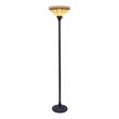 Chloe Lighting Mission 1-Light Glass Resin Belle Torchiere Lamp in Bronze