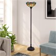 Chloe Lighting Dragonfly 1-Light Glass Resin Empress Torchiere Lamp in Bronze