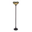 Chloe Lighting Dragonfly 1-Light Glass Resin Empress Torchiere Lamp in Bronze