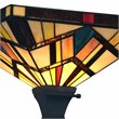 Chloe Lighting Mission 1-Light Glass Resin Vincent Torchiere Lamp in Dark Bronze