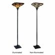 Chloe Lighting Mission 1-Light Glass Resin Vincent Torchiere Lamp in Dark Bronze