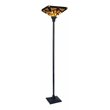 Chloe Lighting Mission 1-Light Glass Resin Vincent Torchiere Lamp in Dark Bronze