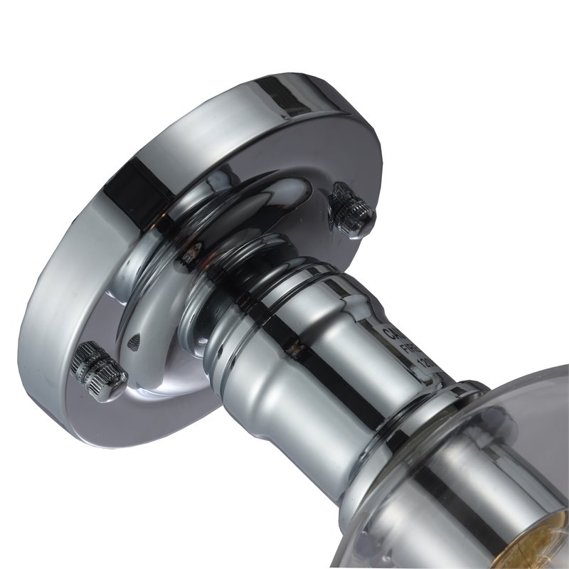 Chloe Lighting Strang 1-Light Glass Metal Semi-Flush Ceiling Fixture in Chrome