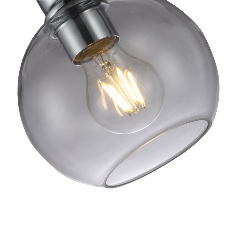Chloe Lighting Strang 1-Light Glass Metal Semi-Flush Ceiling Fixture in Chrome