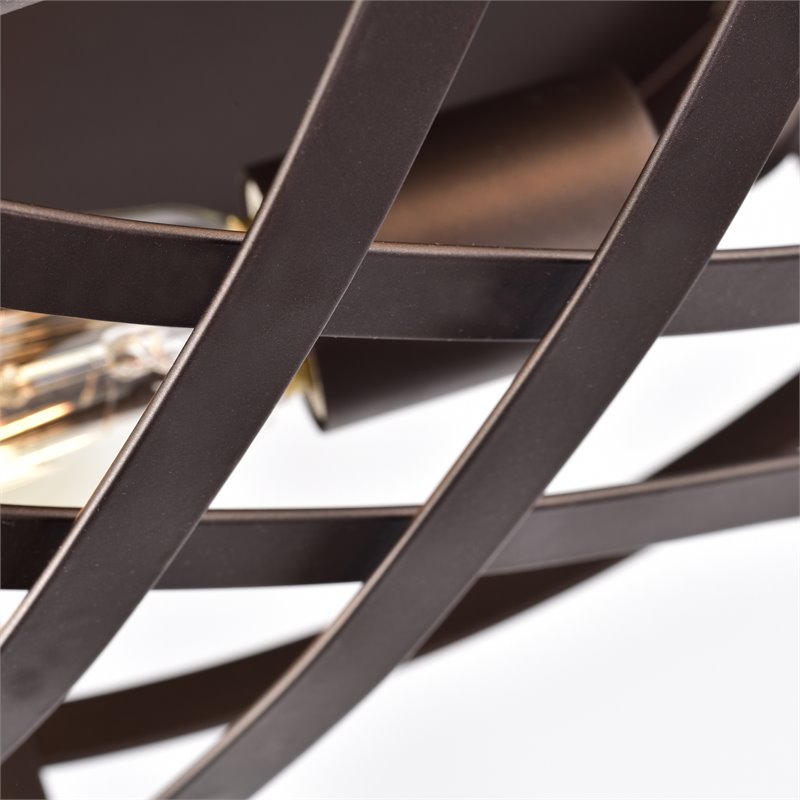 Chloe Lighting Ironclad 2-Light Metal Ceiling Flush Fixture in Oil Rubbed Bronze