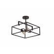 Chloe Lighting Nolan 2-Light Square Metal Semi-Flush Pendant in Black/Brass