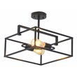 Chloe Lighting Nolan 2-Light Square Metal Semi-Flush Pendant in Black/Brass
