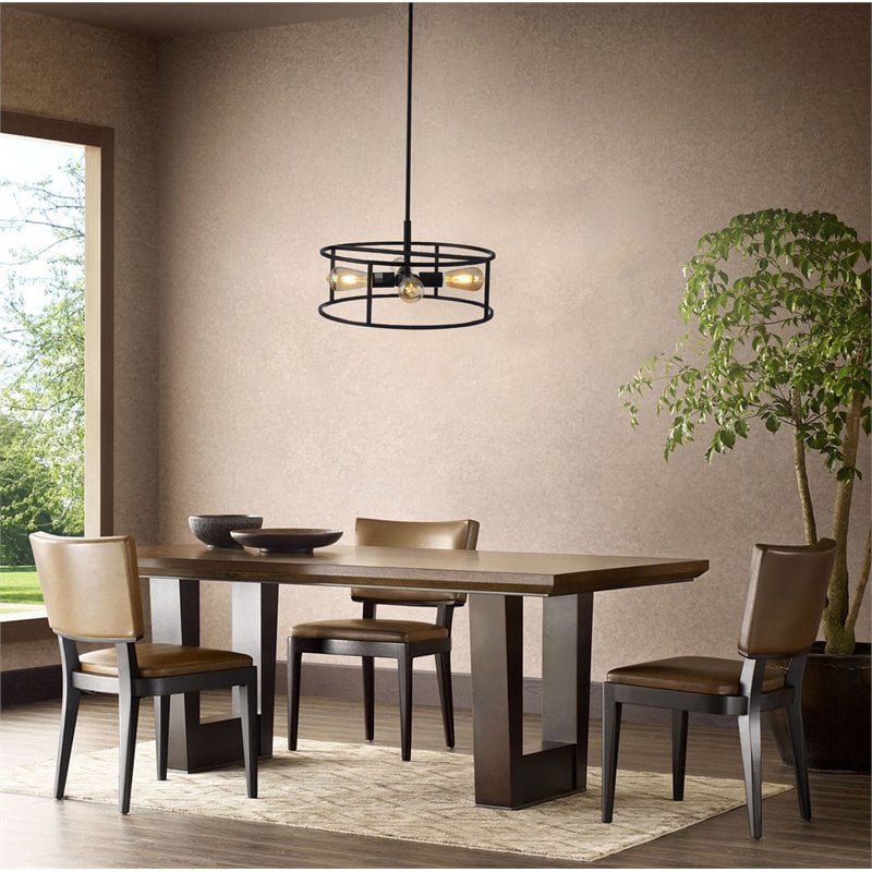 Chloe Lighting Ryker 4-Light Drum Metal Ceiling Pendant in Oil Rubbed Bronze