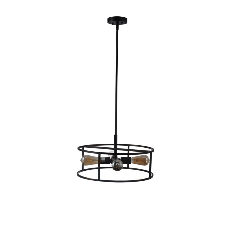 Chloe Lighting Ryker 4-Light Drum Metal Ceiling Pendant in Oil Rubbed Bronze