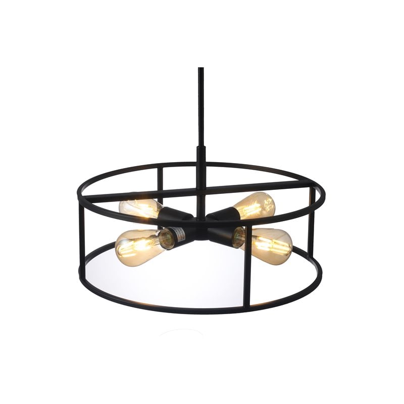 Chloe Lighting Ryker 4-Light Drum Metal Ceiling Pendant in Oil Rubbed Bronze