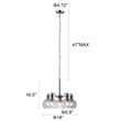 Chloe Lighting Wacian 5-Light Glass Metal Hanging Chandelier in Chrome