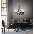 Chloe Lighting Sherard 5-Light Glass Metal Hanging Chandelier in Matte Black
