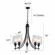 Chloe Lighting Willan 5-Light Glass Metal Up-Hanging Chandelier in Matte Black
