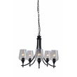 Chloe Lighting Willan 5-Light Glass Metal Up-Hanging Chandelier in Matte Black